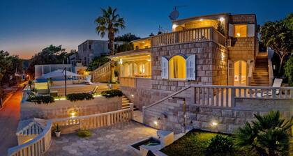 Luxury Villa Stone Castle Brač with private heated infinity pool and sea view in Sumartin on Brač island