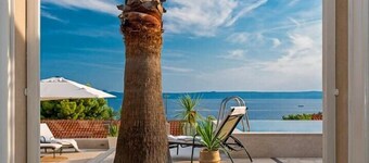 Luxury Villa Stone Castle Brač with private heated infinity pool and sea view in Sumartin on Brač island