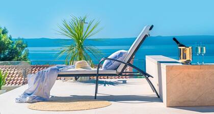 Villa Stone Castle Brač de lujo con piscina infinita privada climatizada y vistas al mar en Sumartin en la isla de Brač