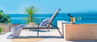 Luxury Villa Stone Castle Brač with private heated infinity pool and sea view in Sumartin on Brač island