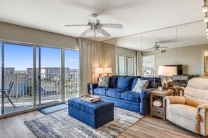Condo, 2 Bedrooms | Living area | TV - Seacrest 610 Is A 2 Br Gulfside On Okaloosa Island 2 Bedroom Condo by RedAwning (Fort Walton Beach)