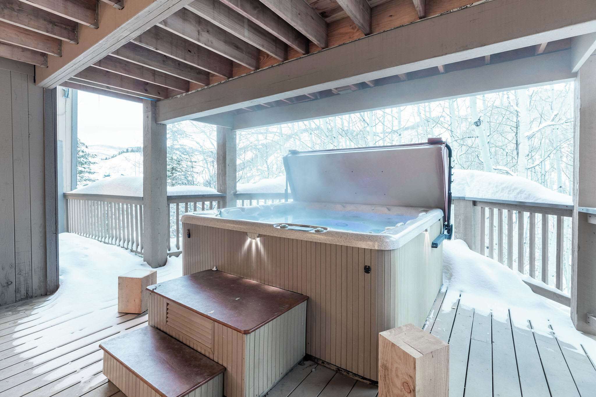 Outdoor spa tub