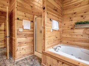 Combined shower/bathtub, towels - Massive Views+Indoor Pool+Movie Theater+Fire Pit (Sevierville)
