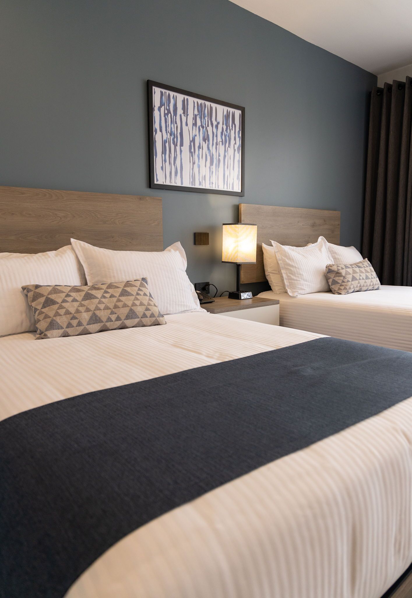 deluxe double room, 2 double beds, city view | 1 bedroom, premium bedding, desk, laptop workspace