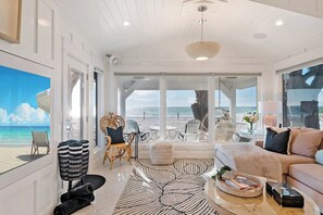TV, stereo - The Love Shack: Completely restored 1915 direct beachfront cottage! (BRADENTON BEACH)