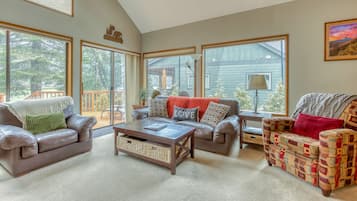 TV, fireplace, DVD player, video library