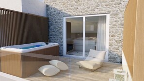 Outdoor spa tub