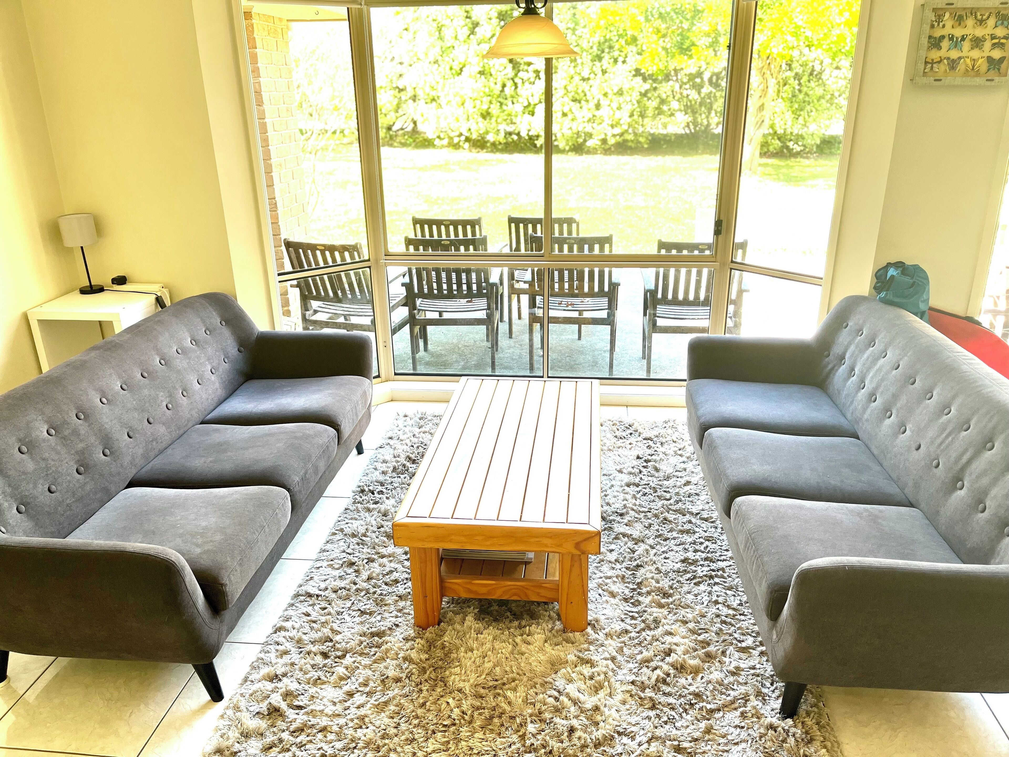 Smart TV, fireplace, DVD player, books