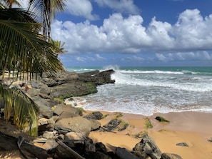 On the beach, sun-loungers, beach towels - Beach Front Condo Luquillo PR (Luquillo)