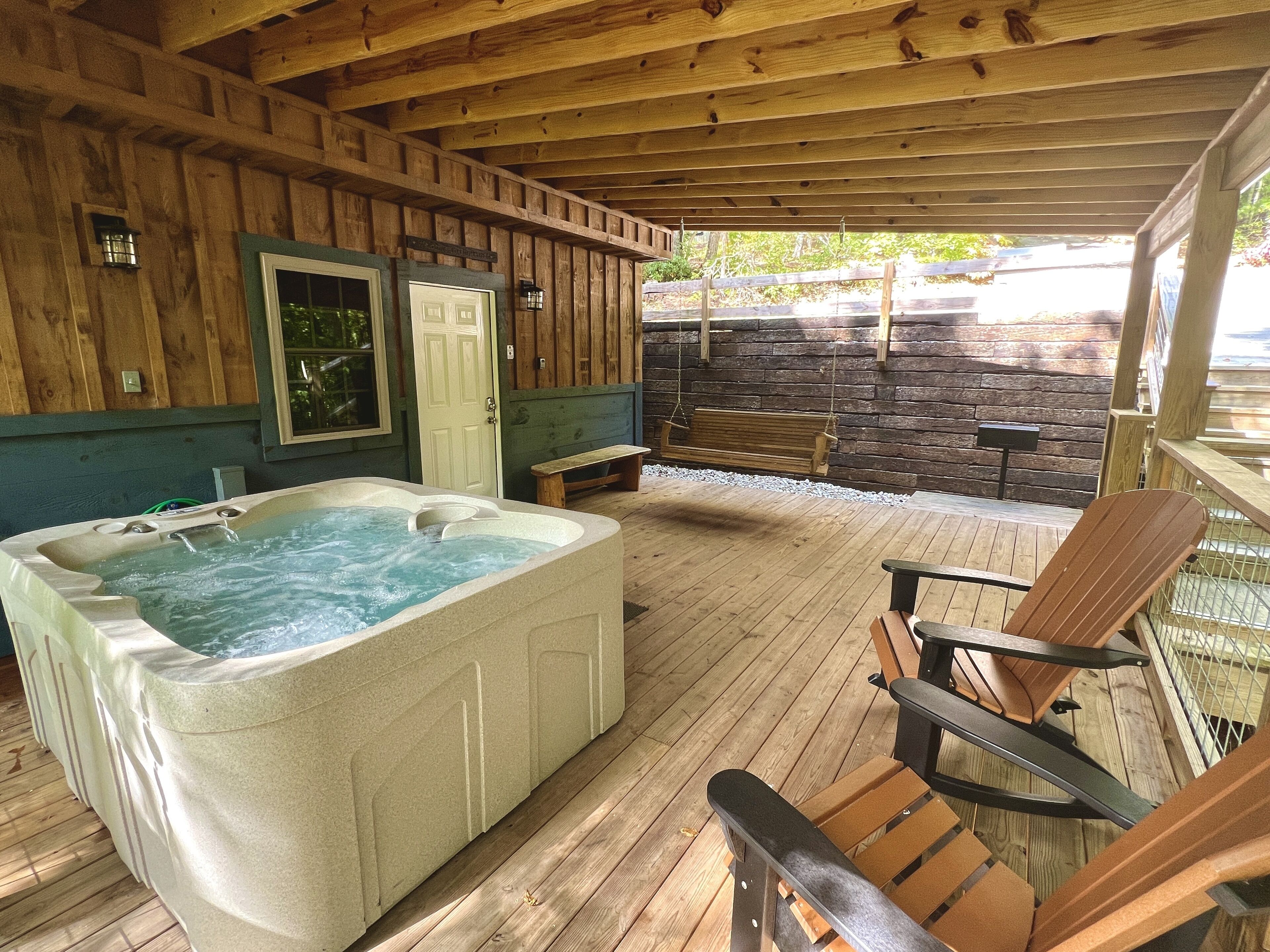 Cabane, 1 chambre | Bain à remous extérieur