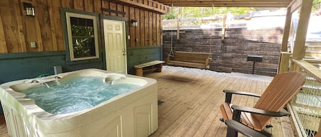 Cabin, 1 Bedroom | Outdoor spa tub