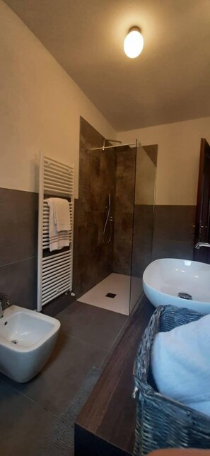 Shower, bidet, towels
