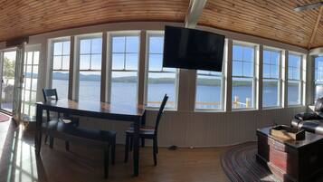 Smart TV, fireplace, video games, foosball