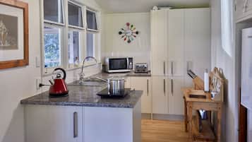 Fridge, microwave, coffee/tea maker, electric kettle