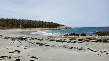 Beach nearby, sun-loungers, beach towels