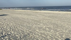 A beach with a sandy shore and the ocean in the background. - Steps away from the BEACH! (Hilton Head Island)