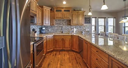 Private beach, pools/hot tub, winter sports, sleeps 20