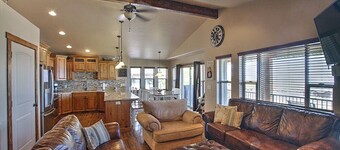 Private beach, pools/hot tub, winter sports, sleeps 20