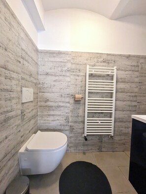 Dusche, Haartrockner, HandtĂŒcher, Seife