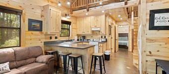 Beautiful cabins with a pool in a peaceful setting