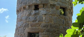 Mill overlooking the sea and the Breton countryside