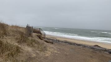 Ligstoelen aan het strand