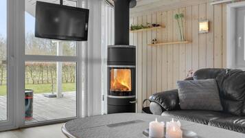 Télévision, cheminée