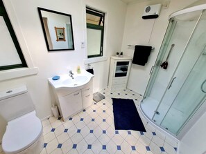 Ducha, toallas y papel higiénico