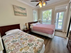 4 bedrooms, desk, iron/ironing board, travel cot