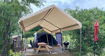 Private Lakeside Camping with Included Tent, Air Mattresses, Kayaks, Fire Wood