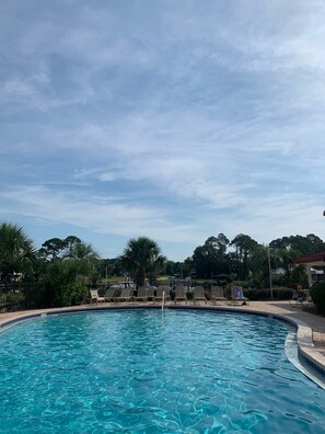 Outdoor pool - Gulf Lagoon Waterfront condo with pool and boat dock-sleeps 8 (Panama City Beach)