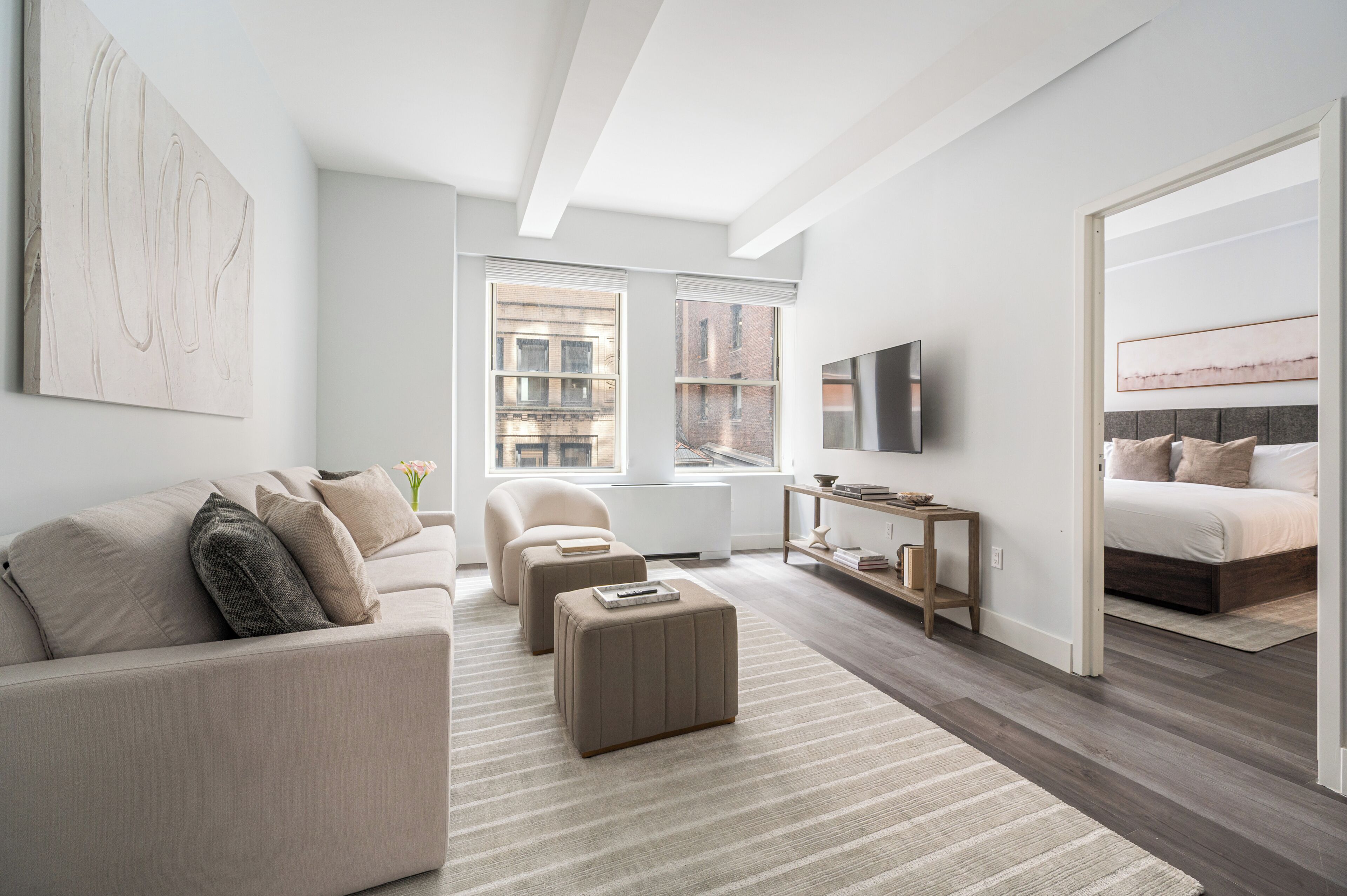 家庭公寓, 3 間臥室, 廚房 | 獨特裝潢、布置獨特、筆電工作空間、床單