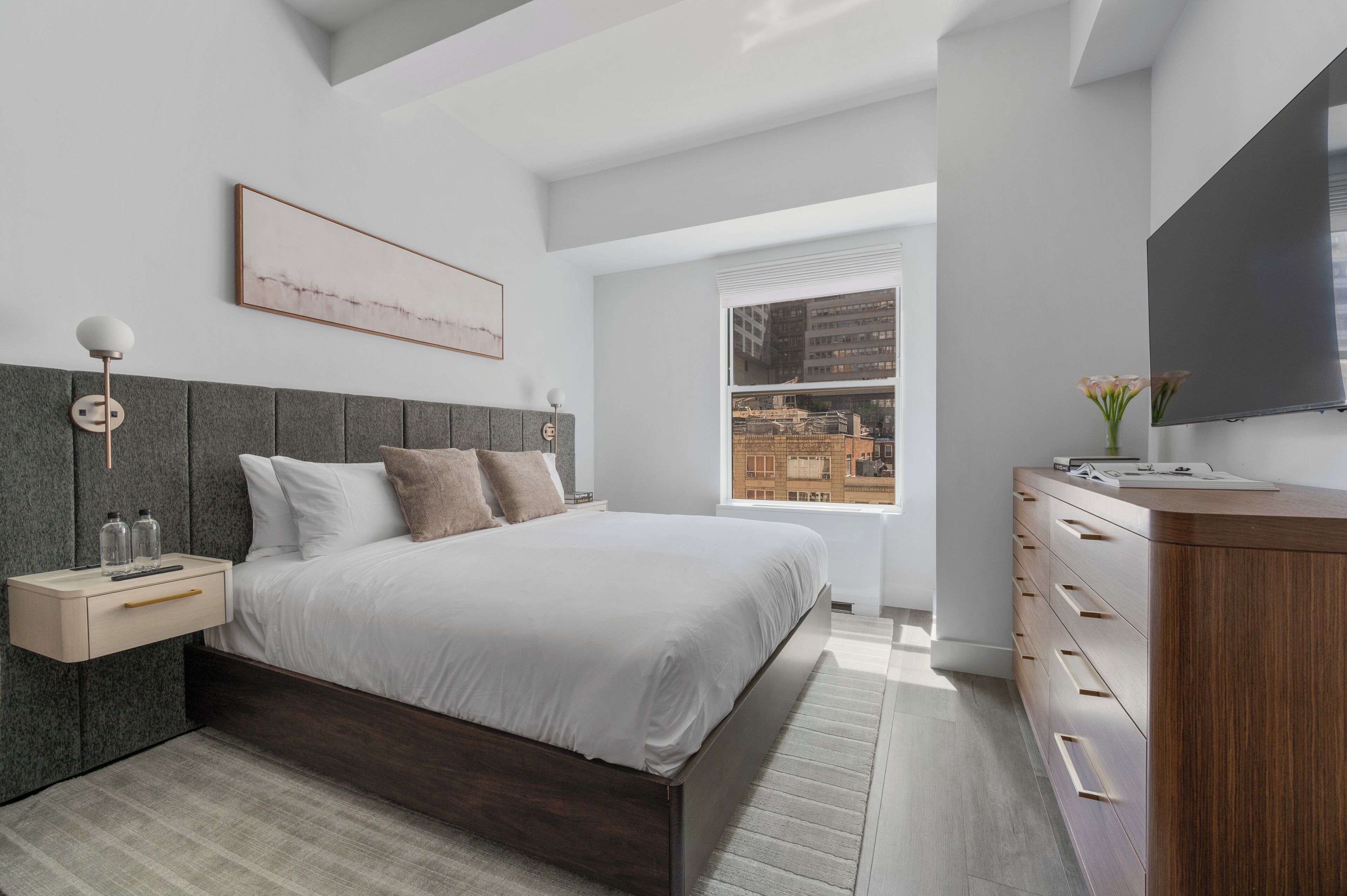 精緻套房, 1 張特大雙人床和 1 張沙發床, 廚房 | 獨特裝潢、布置獨特、筆電工作空間、床單