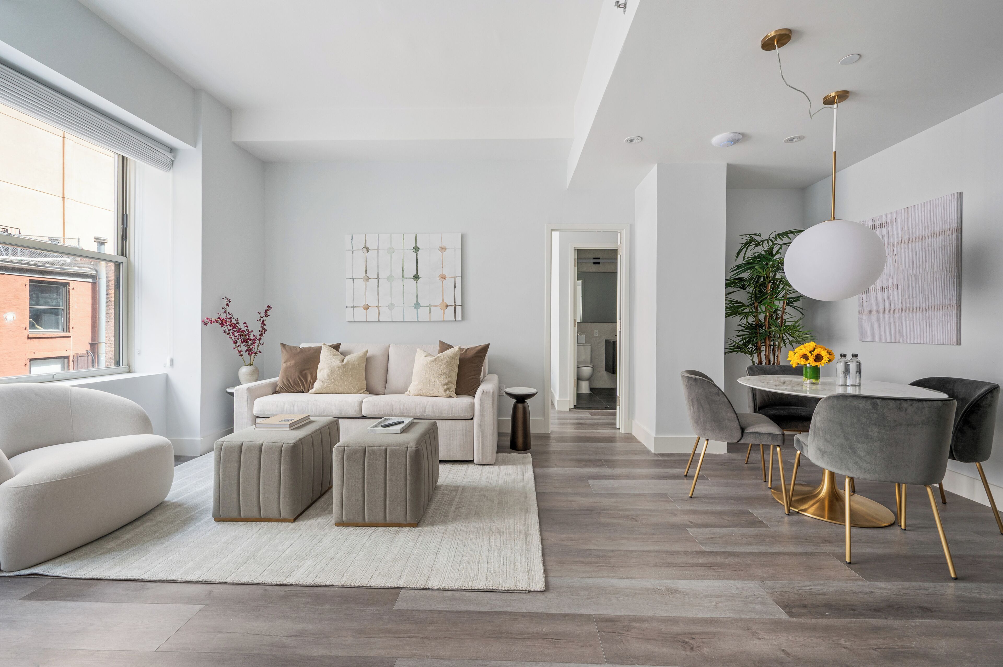 Deluxe Apartment, 2 Bedrooms, Kitchen | Living area | 55-inch Smart TV with digital channels