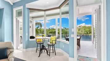 Smart TV, fireplace, video games, ping pong