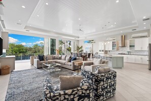 Smart TV, fireplace, video games, ping pong