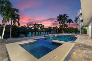 Outdoor pool, a heated pool