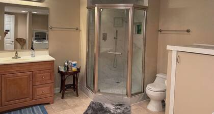 1 Bedroom minutes to beach & a block to trail with private entrance .