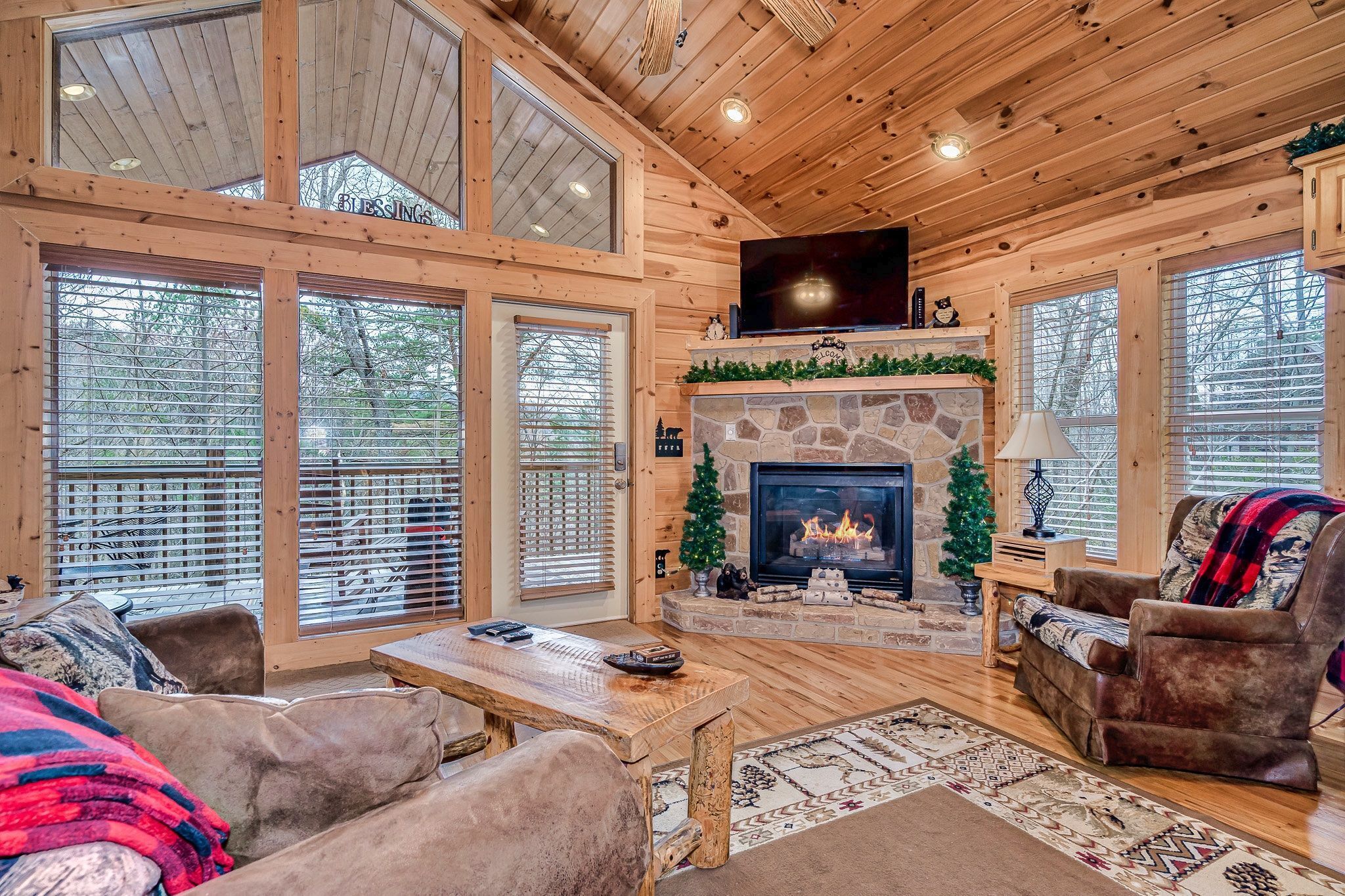 Smart TV, fireplace, video games