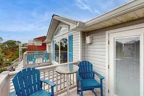 Terrace/patio - Beach Across the Street! Dog-Friendly Home w/ Private Pool, AC, WiFi & Games! (St. George Island)