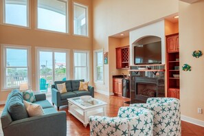 Télévision, cheminée