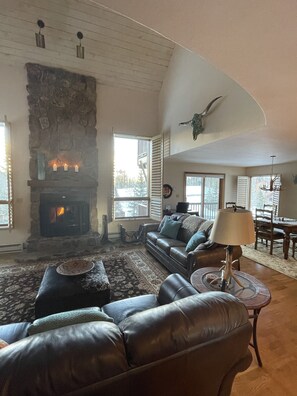 Smart TV, fireplace, stereo, printers