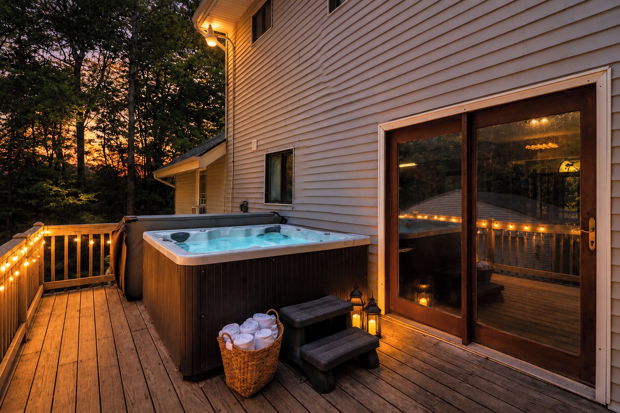 Outdoor spa tub