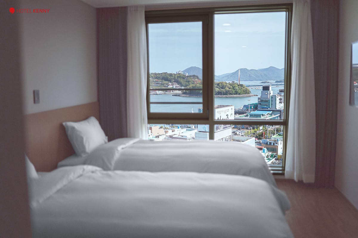 Standaard Twin kamer, uitzicht op oceaan | Luxe beddengoed, donzen dekbedden, geluiddichte muren, gratis wifi