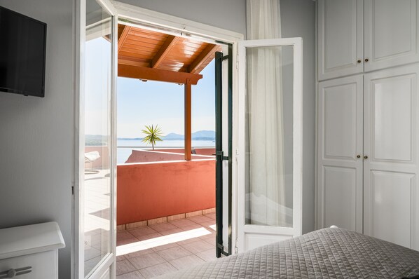 Superior Apartment, 2 Bedrooms, Terrace, Sea View | View from room - Ionian Sea View Apartments at Barbati by Konnect (Corfu)