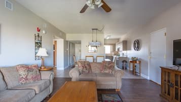 TV, fireplace, offices