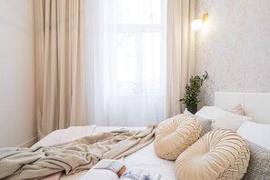 Apartamento urbano | 1 quarto, roupas de cama antialérgicas, individualmente decorados