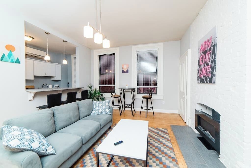 TV, fireplace, offices