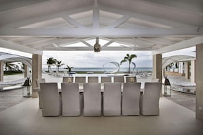 Outdoor banquet area