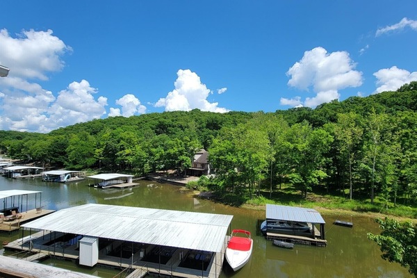 A short walk to your own private boat slip & tucked back in a calm, quiet cove!